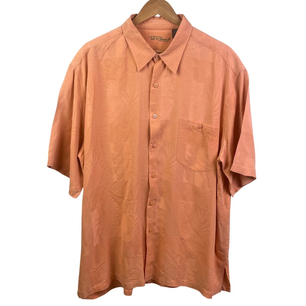 Tori Richard‎ Orange Silk Short Sleeve Hawaiian Tropical Aloha Shirt Size 2XL